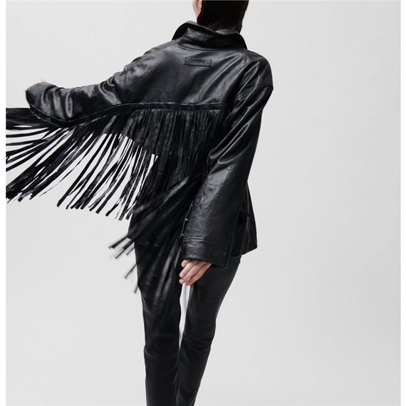 2NDDAY Bruchet Fine Leather Jakke, Meteorite Black 